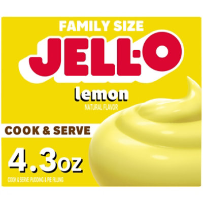 Jell-O Cook & Serve Lemon Naturally Flavored Pudding & Pie Filling Mix Family Size - 4.3 Oz - Image 1