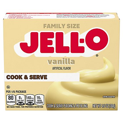 Jell-O Cook & Serve Vanilla Pudding & Pie Filling Mix Box - 4.6 Oz - Image 3