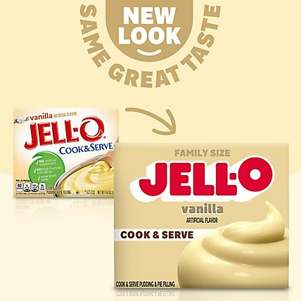 Jell-O Cook & Serve Vanilla Pudding & Pie Filling Mix Box - 4.6 Oz - Image 2