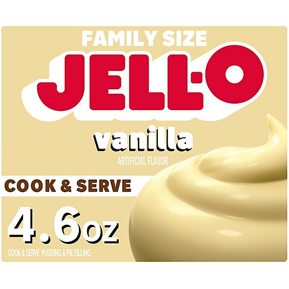 Jell-O Cook & Serve Vanilla Pudding & Pie Filling Mix Box - 4.6 Oz