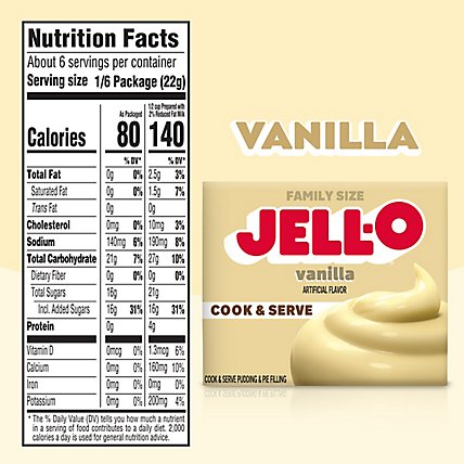 Jell-O Cook & Serve Vanilla Pudding & Pie Filling Mix Box - 4.6 Oz - Image 5