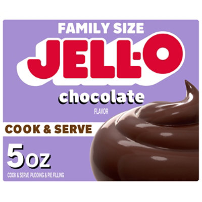 Jell-O Cook & Serve Chocolate Flavor Pudding & Pie Filling Mix Family Size - 5 Oz