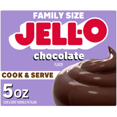 Jell-O Cook & Serve Chocolate Flavor Pudding & Pie Filling Mix Family Size - 5 Oz - Image 1