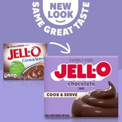 Jell-O Cook & Serve Chocolate Flavor Pudding & Pie Filling Mix Family Size - 5 Oz - Image 3