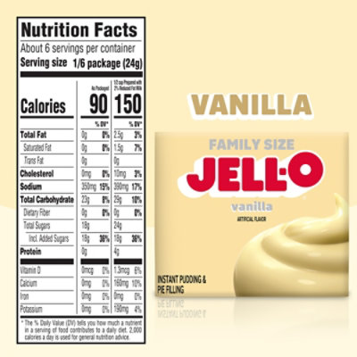 Jell-O Vanilla Artificially Flavored Instant Pudding & Pie Filling Mix Family Size - 5.1 Oz. - Image 7