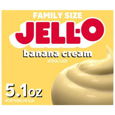 Jell-O Banana Cream Artificially Flavored Instant Pudding & Pie Filling Mix Family Size - 5.1 Oz.