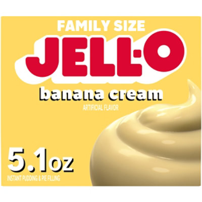 Jell-O Banana Cream Artificially Flavored Instant Pudding & Pie Filling Mix Family Size - 5.1 Oz. - Image 1
