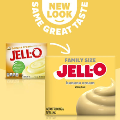 Jell-O Banana Cream Artificially Flavored Instant Pudding & Pie Filling Mix Family Size - 5.1 Oz. - Image 3