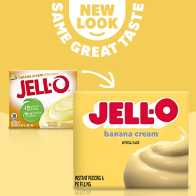 Jell-O Banana Cream Instant Pudding & Pie Filling Mix Box - 3.4 Oz - Image 2