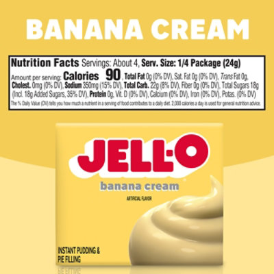 Jell-O Banana Cream Artificially Flavored Instant Pudding & Pie Filling Mix - 3.4 Oz. - Image 7