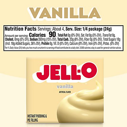 Jell-O Vanilla Instant Pudding & Pie Filling Mix Box - 3.4 Oz - Image 4