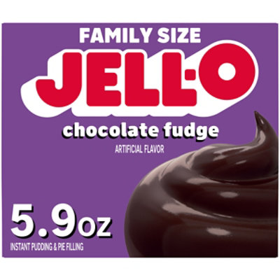 Jell-O Chocolate Fudge Artificially Flavored Instant Pudding & Pie Filling Mix Family Size - 5.9 Oz - Image 1