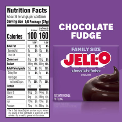 Jell-O Chocolate Fudge Artificially Flavored Instant Pudding & Pie Filling Mix Family Size - 5.9 Oz - Image 7