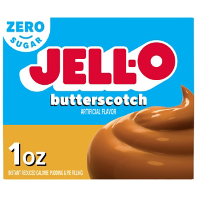 Jell-O Butterscotch Artificially Flavored Zero Sugar Instant Reduced Calorie Pudding & Pie Filling Mix - 1 Oz