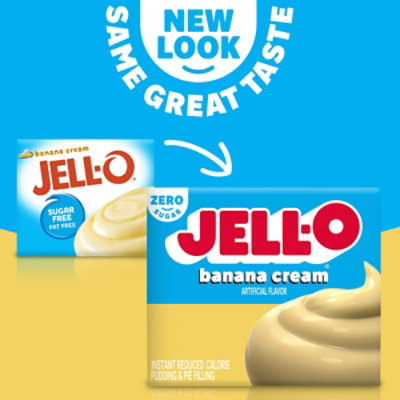 Jell-O Banana Cream Artificially Flavored Zero Sugar Instant Reduced Calorie Pudding & Pie Filling Mix - 0.9 Oz - Image 3