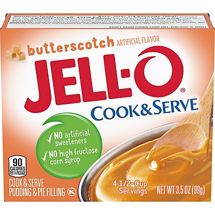 Jell-O Cook & Serve Butterscotch Pudding & Pie Filling Mix Box - 3.5 Oz - Image 5