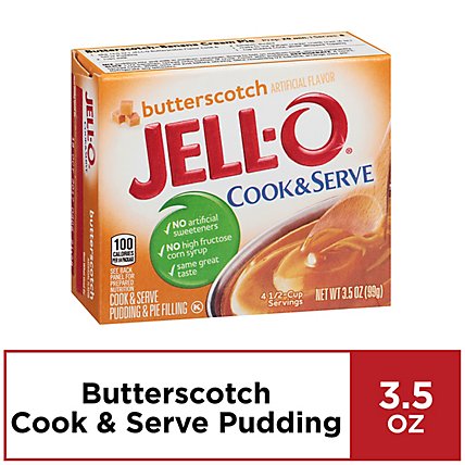 Jell-O Cook & Serve Butterscotch Pudding & Pie Filling Mix Box - 3.5 Oz - Image 3