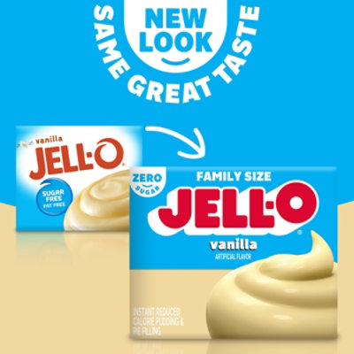 Jell-O Vanilla Artificially Flavored Zero Sugar Instant Reduced Calorie Pudding & Pie Filling Mix Family Size - 1.5 Oz - Image 3
