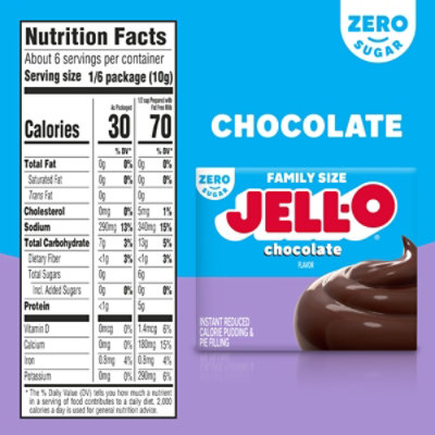 Jell-O Chocolate Sugar Free Instant Pudding Mix & Pie Filling Box - 2.1 Oz - Image 7