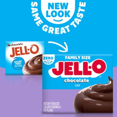 Jell-O Chocolate Flavor Zero Sugar Instant Reduced Calorie Pudding & Pie Filling Family Size - 2.1 Oz. - Image 3