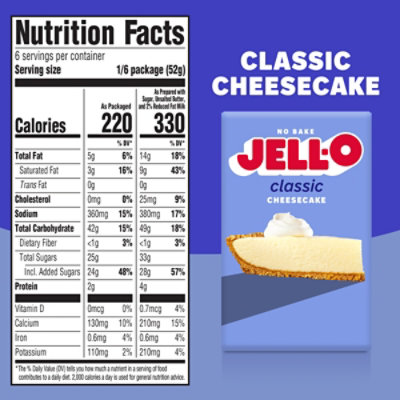 Jell-O No Bake Classic Cheesecake Dessert Kit With Filling Mix and Crust Mix Box - 11.1 Oz - Image 6