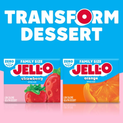 Jell-O Strawberry Artificially Flavored Zero Sugar Low Calorie Gelatin Dessert Mix Family Size - 0.6 Oz - Image 7