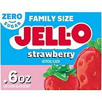 Jell-O Strawberry Sugar Free Gelatin Dessert Mix Box - 0.6 Oz - Image 1