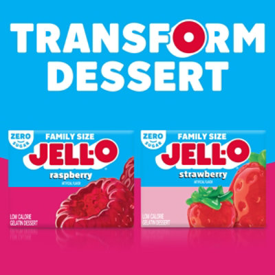 Jell-O Raspberry Artificially Flavored Zero Sugar Gelatin Dessert Mix Family Size - 0.6 Oz - Image 7