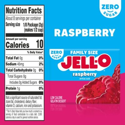 Jell-O Raspberry Sugar Free Gelatin Dessert Mix Box - 0.6 Oz - Image 7