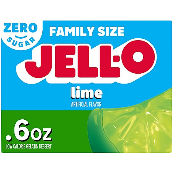 Jell-O Lime Sugar Free Gelatin Dessert Mix Box - 0.6 Oz
