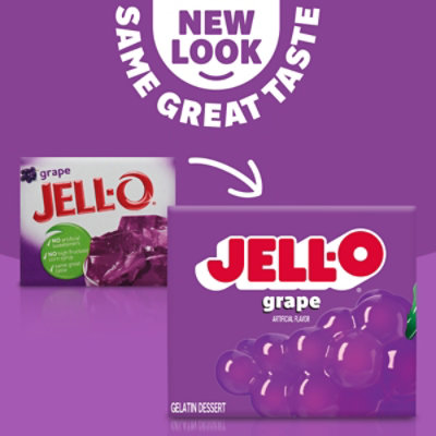 Jell-O Grape Gelatin Dessert Mix Box - 3 Oz - Image 4