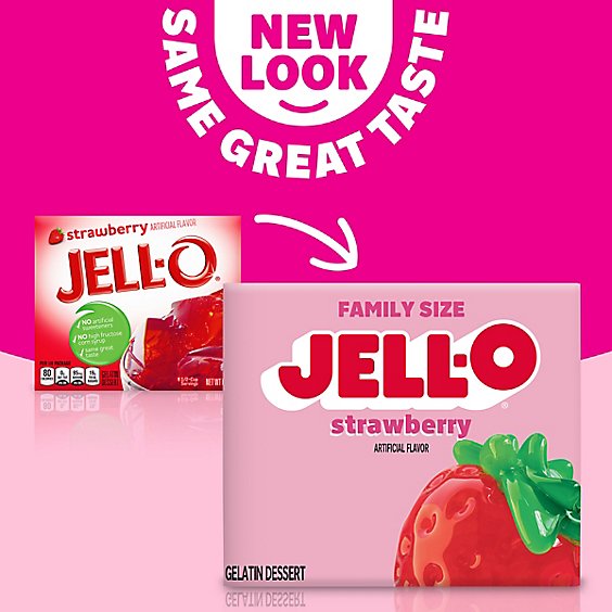 Jell-O Strawberry Gelatin Dessert Mix Box - 6 Oz