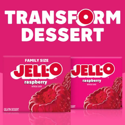 Jell-O Raspberry Artificially Flavored Gelatin Dessert Mix Family Size - 6 Oz - Image 7