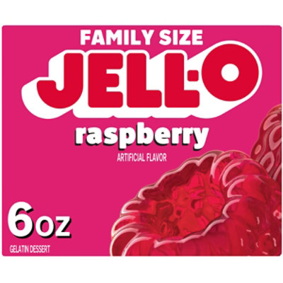 Jell-O Raspberry Gelatin Dessert Mix Box - 6 Oz