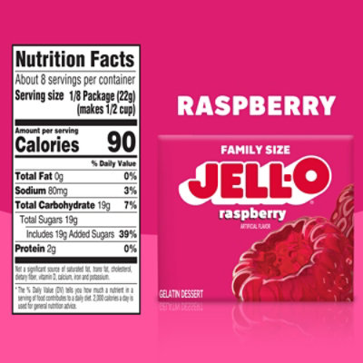 Jell-O Raspberry Artificially Flavored Gelatin Dessert Mix Family Size - 6 Oz - Image 6