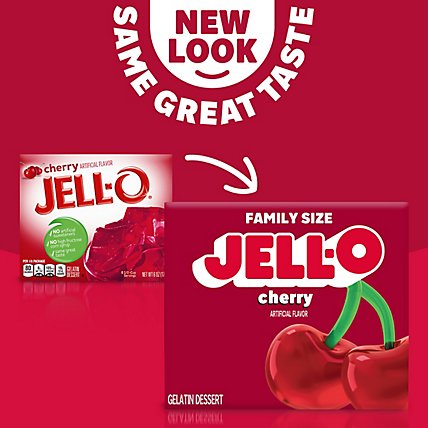 Jell-O Cherry Gelatin Dessert Mix Box - 6 Oz - Image 2