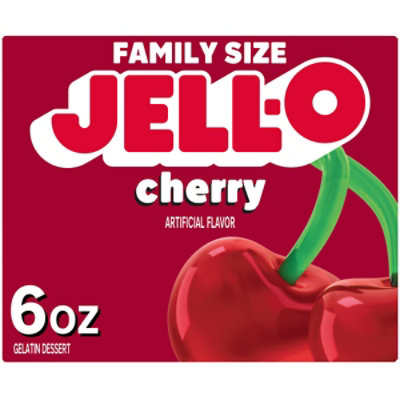 Jell-O Cherry Gelatin Dessert Mix Box - 6 Oz