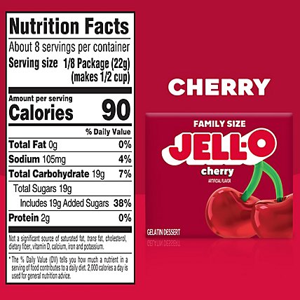 Jell-O Cherry Gelatin Dessert Mix Box - 6 Oz - Image 7