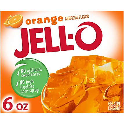 Jell-O Orange Gelatin Dessert Mix Box - 6 Oz - Image 1
