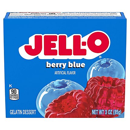 Jell-O Berry Blue Gelatin Dessert Mix Box - 3 Oz - Image 2