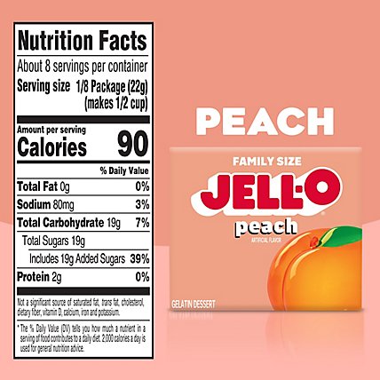 Jell-O Peach Gelatin Dessert Mix Box - 6 Oz - Image 1