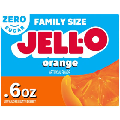 Jell-O Orange Artificially Flavored Zero Sugar Low Calorie Gelatin Dessert Mix Family Size - 0.6 Oz - Image 1