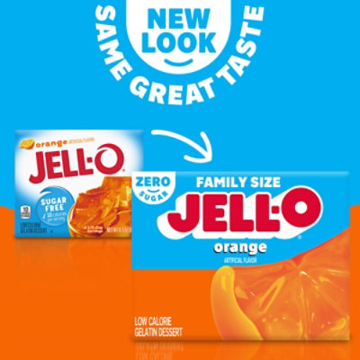 Jell-O Orange Artificially Flavored Zero Sugar Low Calorie Gelatin Dessert Mix Family Size - 0.6 Oz - Image 5