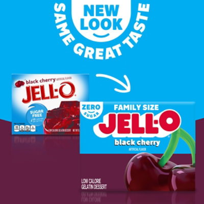 Jell-O Black Cherry Artificially Flavored Zero Sugar Gelatin Dessert Mix Family Size - 0.6 Oz - Image 3