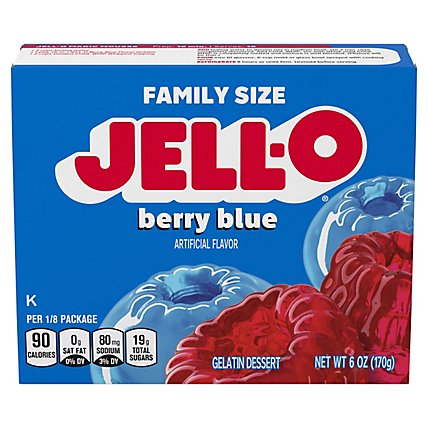 Jell-O Berry Blue Gelatin Dessert Mix Box - 6 Oz - Image 3