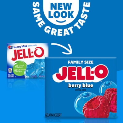 Jell-O Berry Blue Artificially Flavored Gelatin Dessert Mix Family Size - 6 Oz - Image 2