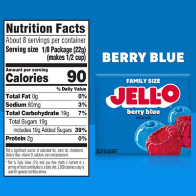 Jell-O Berry Blue Artificially Flavored Gelatin Dessert Mix Family Size - 6 Oz - Image 6