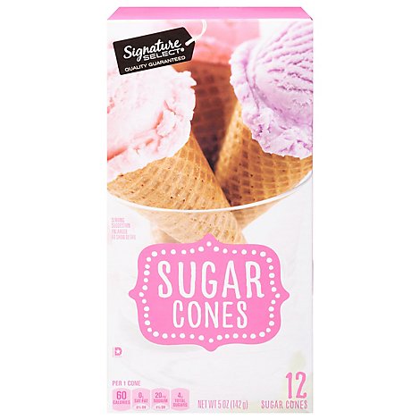 Signature SELECT Sugar Cones Sweet Crispy 12 Count - 5 Oz