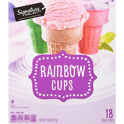 Signature SELECT Cake Cups Lightly Sweetened Rainbow 18 Count - 2.63 Oz - Image 2