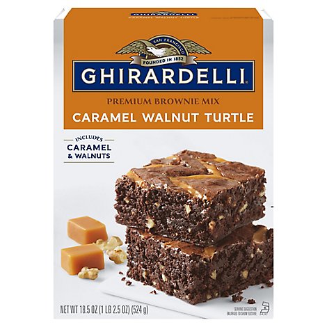 Ghirardelli Caramel Walnut Turtle Premium Brownie Mix - 18.5 Oz
